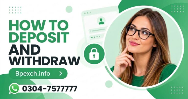 "Step-by-step guide showing how to deposit and withdraw funds on Bpexch account"