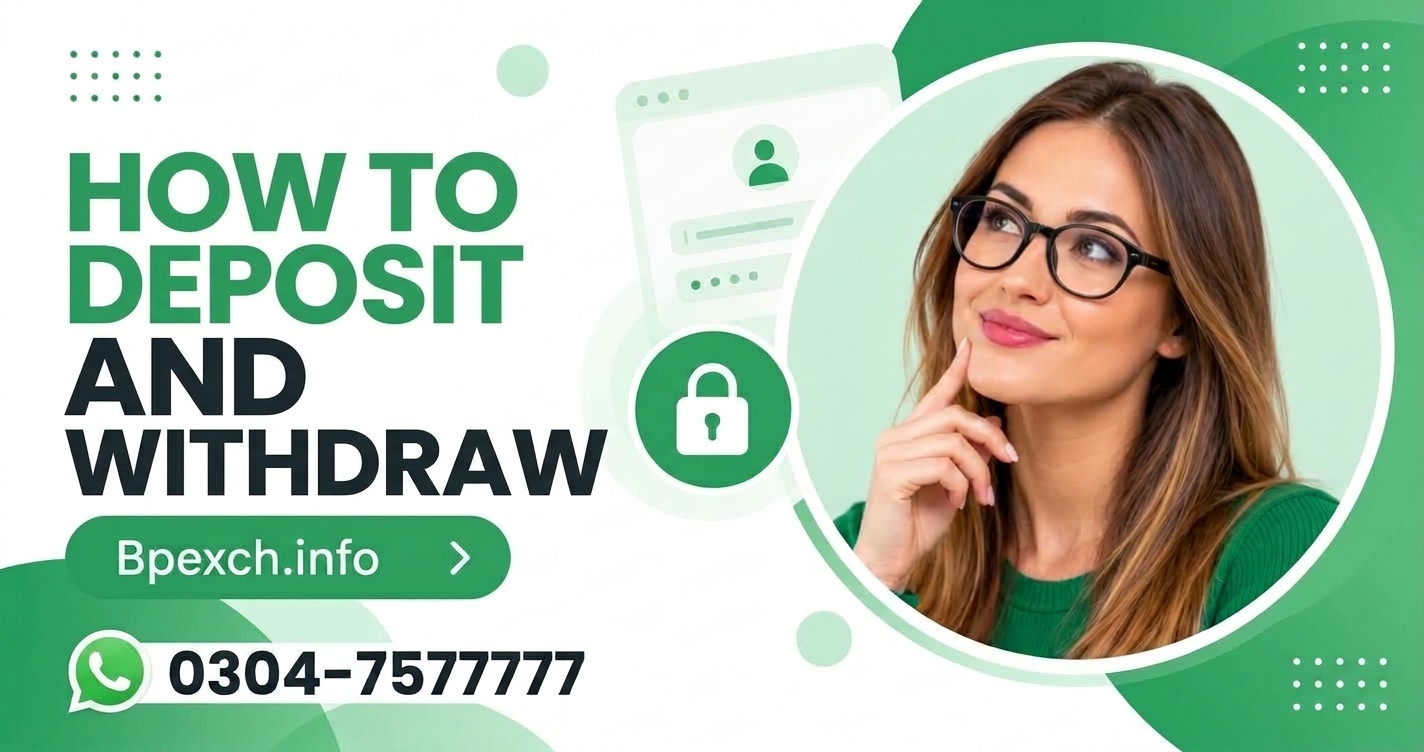 "Step-by-step guide showing how to deposit and withdraw funds on Bpexch account"